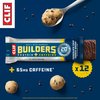 CLIF Builders + Caffeine - Chocolate Chip Cookie Dough Flavor - Plant Based Protein Bars - Gluten Free - Non-GMO - Low Glycemic - 20g Protein - 2.4 oz. (12 Count)