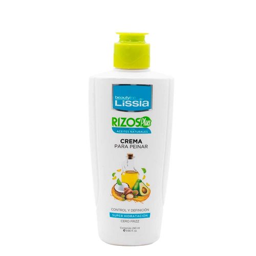 LISSIA Styling Cream Plus Curls With Natural Oils All Hair Types | Crema Para Peinar Rizos Plus Con Aceites Naturales Control, Definicion y Super Hidratacion Colombia (9.8oz – 290ml), Green and blue