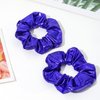 12 Pcs PU Leather Cheer Hair Scrunchies Gold Scrunchy School Performance Ponytail Holder Hair Accessories for Cheerleading Teen Girls College Sports (Blue)