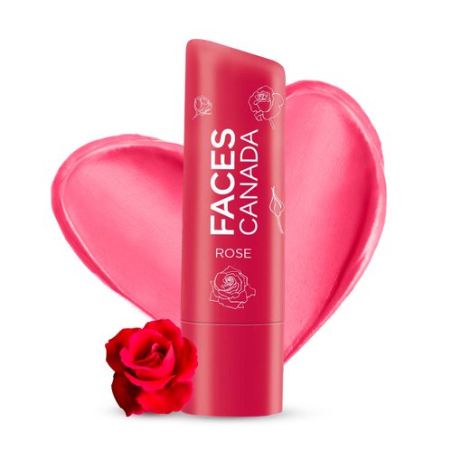 FACESCANADA Red Tinted Lip Balm - Rose Petal | SPF 15 | 12 Hour Moisture | Rosy Soft Lips with Shea Butter & Vitamin E | Deep Nourishing for Dry Chapped Lips | 0.16 Oz/4.5g