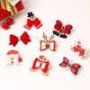 HIPIHOM 8Pcs Christmas Hair Clip Santa Gingerbread Reindeer Hair Barrettes Gift Wrap Bows Cute Christmas Hair Accessories