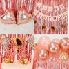 Rose Gold Birthday Decorations for Girls,Happy Birthday Party Decorations for Women,Rose Gold Fringe Curtain,Happy Birthday Banner Confetti Balloons Heart Foil Balloons for Birthday Princess Party