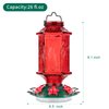 Billion Sky Hummingbird Feeder for Outdoors, Lantern Shaped Bottle, 6 Simulation Flowers Feeding Ports, 26 fl.oz, Hanging for Garden Yard, Rust Proof, Red(Ant Moat Included)