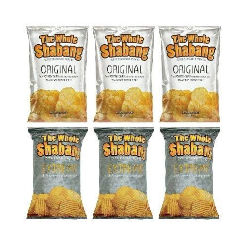 The Whole Shabang Potato Chips - 6 oz. Bags (Variety Pack of 6) (3 Original, 3 Extreme)