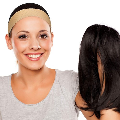 VEdusa Light Brown Adjustable Silicone Wig Headband Fix Non Slip Wig Bands Seamless Grip Strong Holder for Men Women Sports Yoga Women's Fashion Headbands