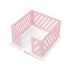 Office Memo Holders Notepad Holder 3.5 x 3.5Inch Memo Pad Cube Dispenser Acrylic Base Pink Metal Mesh Sticky Note Holder for Desk Home Office Supplies…
