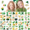 AOYOO St Patricks Day Temporary Tattoos, St. Patrick's Day Face Tattoos for Kids, Shamrock Patterned Tattoos Stickers, Irish Parade and Party Favors Decorations