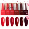 CANNI 6Pcs 9ml Hema-Free Red Gel Nail Polish Set- Dark Red Burgundy Glitter Gel Polish Kit DIY at Home Salon Christmas New Year's Gifts for Girls