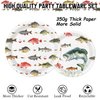 170PCS Fishing Birthday Party Decorations Gone Fishing Party Decorations Include Plates, Cups, Cutlery, Banner, Tablecloth for Ofishally One Birthday Decorations