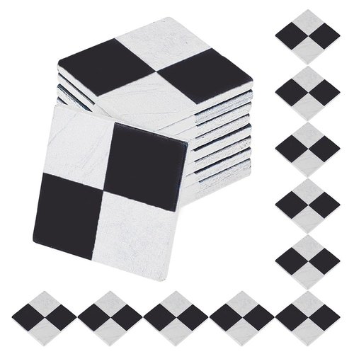 GOMAKERER 72 Pcs Mini Wood Floor, Miniature Floor Boards Mini Square Brick Sheets Decorative Mosaic Tiles Mini House Furniture Buliding Accessories for Dollhouse House Model