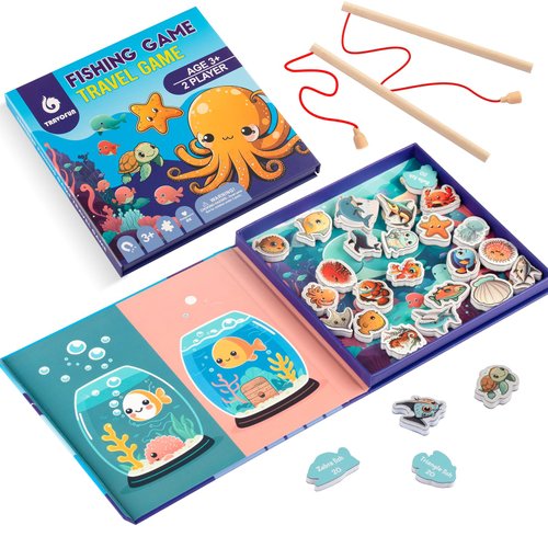 Travofun Magnetic Fishing Game for Kids 3-8 - Perfect Travel Toy for Toddlers - Fun Road Trip & Airplane Activity - Camping Game Essentials.