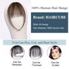 HAIRCUBE Bangs Hair 100% Human Hair Wispy Bangs, Hair Clip in Bangs, Fringe with Temples, Hairpieces for Women, Clip on Air Bangs, Hair Extension for Daily Wear Brown 4#