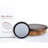 Maji Mama Handmade Oval Wooden Hair Brush Mini Cosmetic Mirror Set,Mini Travel Portable Hairbrush with Bamboo Pins/Boar Bristles (Bamboo Pins)