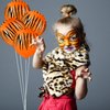 40 Pieces Tiger Balloons Tiger Print Stripes Balloons Jungle Animal Balloons Animal Theme Party Safari Balloons for Zoo Party Supplies Jungle Birthday Party Decoration