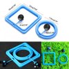 2 Pcs Fish Feeding Ring, Fish Safe Floating Food Feeder Circle Blue, with Suction Cup Easy to Install Aquarium, Square and Round Shape Fish Tank Towels - for Guppy, Betta, Goldfish, Etc. (Blue)¡­