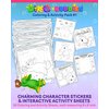 Dino-Buddies® Coloring & Activity Pack #1 - Cute Dinosaur Coloring Book with Stickers, Make-A-Face & Motivational Sheets - Activities for Kids Ages 3+