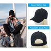 SEGO Baseball Cap with Hair Extensions for Women Adjustable Hat with Hair Attached Synthetic Long Wavy Wig with Black Hat Stylable for Pigtail Ponytail 16 Inch Bleach Blonde 290g