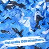 iunio Camo Netting Camouflage Netting, Camo Net Bulk Roll Camouflage Mesh Nets for Hunting Blind Deer Stand Military Party Decorations Sunshade Camping Shooting (6.5ftx4.9ft, Aqua Blue)