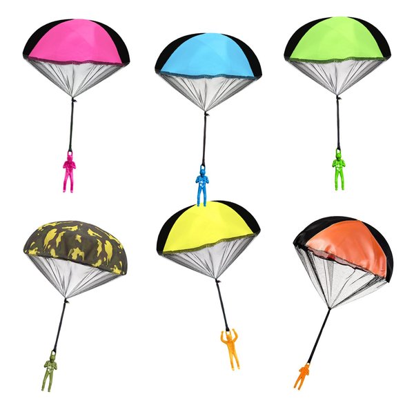 Parachute Toy, Tangle Free Throwing Toy Parachute, Outdoor Children's Flying Toys for 3 4 5 6 7 8 9 10 Year Old Top Christmas Stocking Stuffers Idea 2023 Unique Boy & Girl Gifts (6PCS)