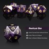 DNDND Amethyst Crystal DND Dice Set 7 PCS Gemstone D&D Dice with Gorgeous Gift Case for Dungeons and Dragon Tabletop Game (Amethyst)