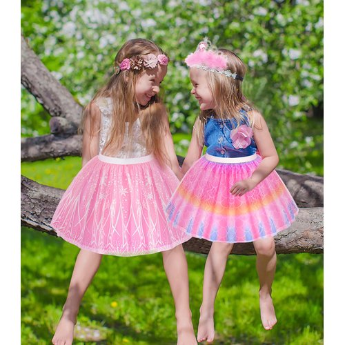 Jeowoqao Dress up Shoes Princess Dresses for Girls, Little Girls Princess Dress up Clothes Set- 1pc TuTu Skirt with 3ps Skirt Veils, Play Toys for Girls Age 3 4 5 6 Years Birthday Gift