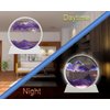 Szoranct Moving Sand Art Lamp Round Glass Flowing Sand Frame, Sand Art Liquid Motion and 3D Deep Sea Moving Sandscapes, for Office and Home Decor (7", Purple with Light)