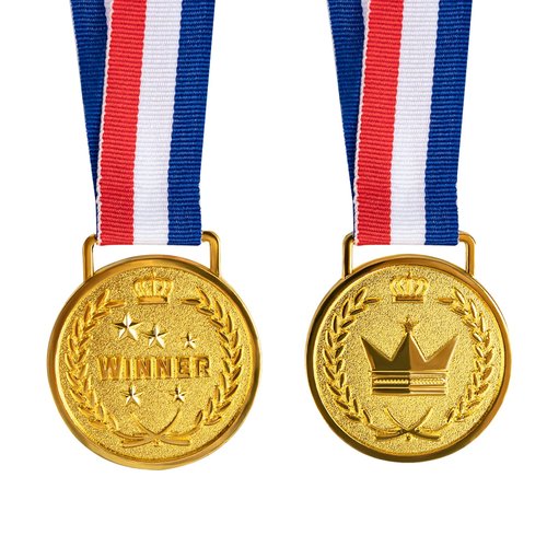 LZHZH 12 Pieces Gold Award Medals-Winner Medals Gold Prizes for Sports, Competitions, Party, Spelling Bees, Olympic Style, 2 Inches
