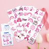 Holiday Temporary Tattoos for Kids Girls Boy Adults, American Holiday Tattoos Stickers, Holiday Party Favors Gifts, Holiday Stocking Stuffers for Kids, Holiday Goodie Bag Stuffers (BREAST CANCER)