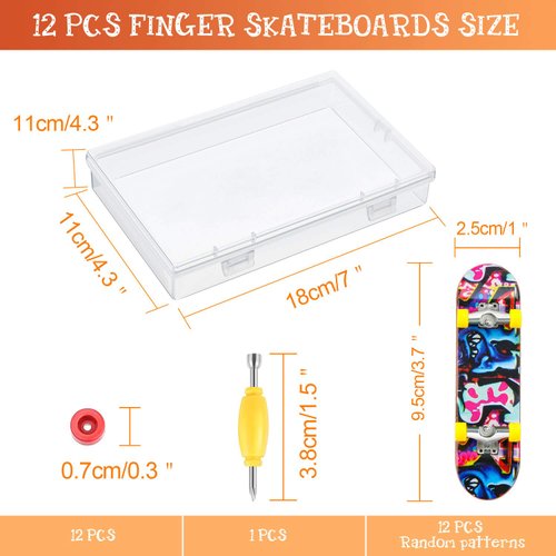 25 Pieces Fingerboards Set Mini Finger Skateboard Fingertip Movement Party Favors Finger Skate Include Replacement Wheels and Tools