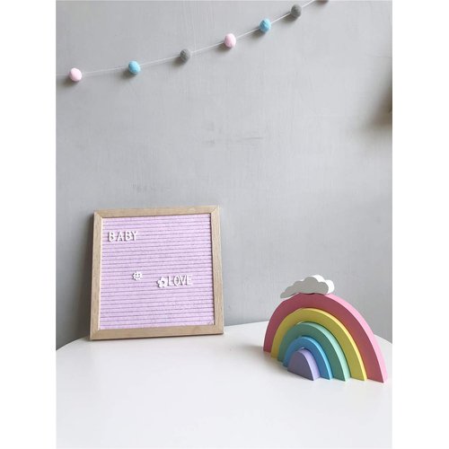 Felt Board Felt Letter Board, 10 x 10 inch Message Board Word Board Letter Board Sign Bulletin Board Letters, Pregnancy Announcements Baby Announcement Sign, Valentines Day Gifts for Her Letterboard (Pink)