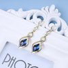 Sttiafay Vintage Sapphire Drop Earrings Blue Crystal Hook Earrings Gold Swirl Square Dangle Earrings Blue Sapphire Earrings Jewelry for Women