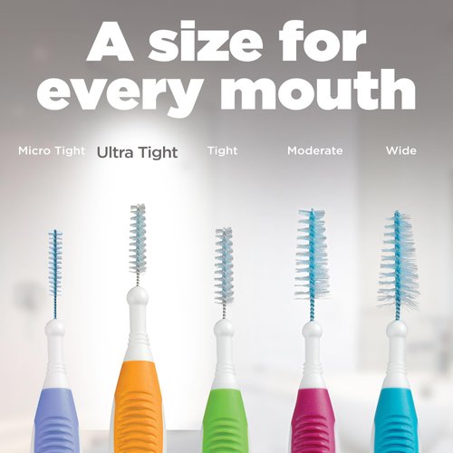 GUM Proxabrush Go-Betweens Interdental Brushes, Ultra Tight, Plaque Removal, 10 Count