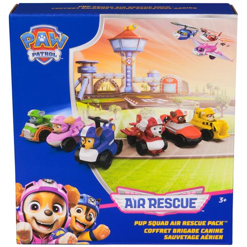 Paw Patrol: Air Rescue, 6-Piece Pup Squad Racers, Toy Cars Gift Set with Chase, Marshall, Skye, Rubble, Rocky & Zuma, Kids Toys for Boys & Girls 3+