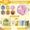 Andi Cppss Winnie Themed Party Tableware - 90PCS Winnie Plates Napkins Cups Party Set for 30 Guests Winnie Baby Show Table Decoration Winnie Theme Disposable Dinnerware for Birthday Party Supplies