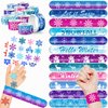 48 Snowflake 24PCS Snowflake Temporary Tattoos Sticker 24PCS Slap Bracelets Perfect for Themed Birthday Party Favors Baby Showers or Classroom Rewards Ideal Decor and Gifts for Girls and Boys
