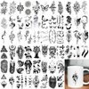 72 Sheets 3D Flowers Temporary Tattoos for Women Adult, Fake Tattoos Body Art Arm Sketch Tattoo Stickers for Women and Girls
