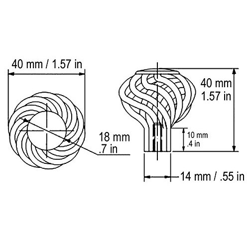 eBuilderDirect 30 Pack Satin Nickel or Brushed Nickel Bird Cage Birdcage Birds Nest Twist 1-5/8" (40mm) Diameter Kitchen Cabinet Pull Knob 1318-40