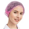 ProtectX 100-Pack Pink Disposable Hair Nets, Elastic Head Cover, Bouffant Caps, Sanitation Head Cover for Food Service, Spa Men & Women - 21 inch