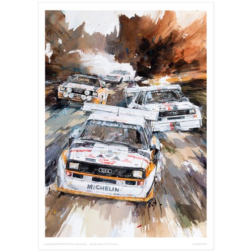 MINSEOK Watercolor Car Posters Room Decor Premium A3 Art Old Car Print Pictures Perfect Car Wall Art Gift Dynamic Rally Sports Cars