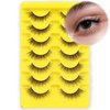 Ahrikiss False Eyelashes Wispy Natural Lashes 10mm Soft Handmade Faux Mink Lashes Fluffy Eye Lashes Pack|M28