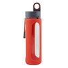 LOCK & LOCK I Shape Silicone Heat Resistant Borosilicate Glass Sports, 17 oz, Red Water Bottle