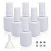 Agidea Empty Gel Nail Polish Bottles, Empty Nail Polish Bottles 15ML, Opaque Round Glass Refillable Fingernail Polish Bottles UV Safe with Mixing Balls & Funnels, Pack of 6 (Matte White)