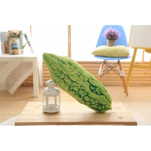 Green Simulation Vegetables, red Peppers, Broccoli, Bitter Melon, peas, Cabbage Vegetable Stuffed Plush Toys, Pillows, Lumbar Pillows, Ideal Gift for Children (Bitter Melon 21.6 inches Long)
