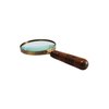 Deconoor 10X Handheld Magnifying Glass Lens, Antique Brass Magnifier, Fine Print Reading, Inspection, Coin & Stamp, Astrologer, Science, Low Sight Elderly, with Wooden Handle, Collectible Décor Gift