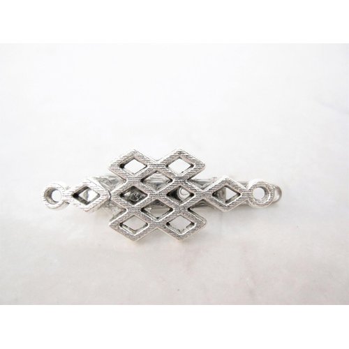 Small silver geometric design metal hair clip barrette for fine hair (Clip quantity: 1 Clip)