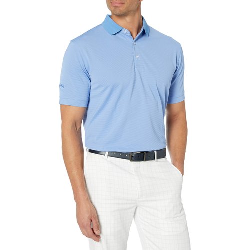 Callaway Men's Golf Short Sleeve Solid Ottoman Polo Shirt, Provence, Medium