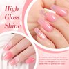 Born Pretty Jelly Gel Nail Polish Sheer Pink Gel Nail Polish Crystal Transparent Milky Gel Polish Kit Nail Art Varnish Collection Gift Set 10ML 6PCS