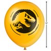Unique Jurassic World 3 Round Latex Balloons - 12", (8 count) - Red, Yellow, Black, Orange Ballons, Easy Inflation – Great Dino-mite Party Decor for Kids' Birthday