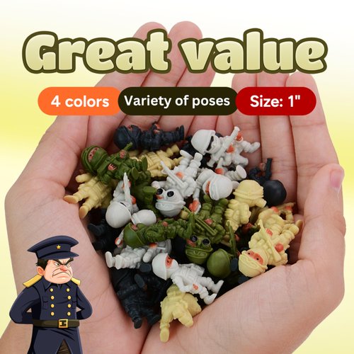 Entervending Army Men Action Figure - Small Soldiers Toys for Kids - 24 Pcs Army Soldier Toy Playset - Military Toys - Toy Army Men - Army Party Decorations