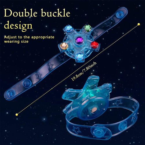 48pack LED Light Up Fidget Spinner Bracelets, Glow in The Dark Party Favors for Kids 4-8 8-12, Treasure Box Toys for Classroom, Birthday Gifts, Pinata Goodie Bags Stuffers